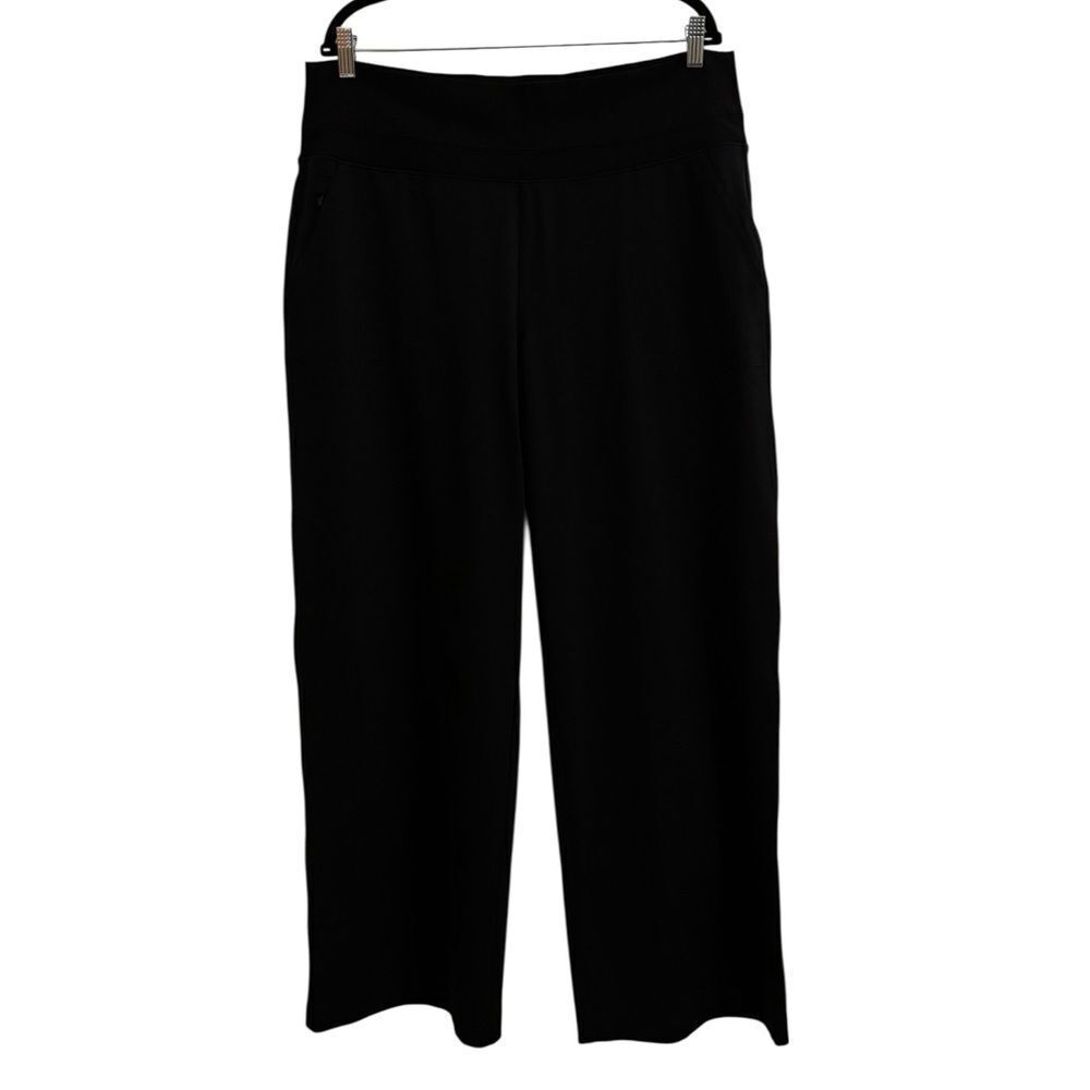 Athleta Women's Wide Leg High Stretch Wide Waistband Black Yoga Minimalist Pant